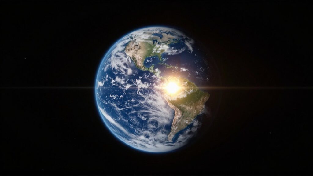La Tierra orbita el Sol en el espacio